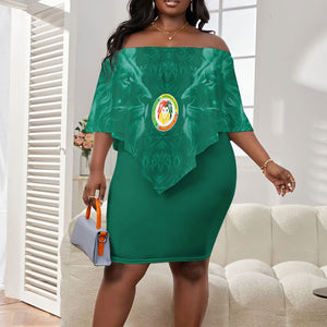 Custom Senegal Football Off Shoulder Short Dress Lions Of Teranga Sporty Style