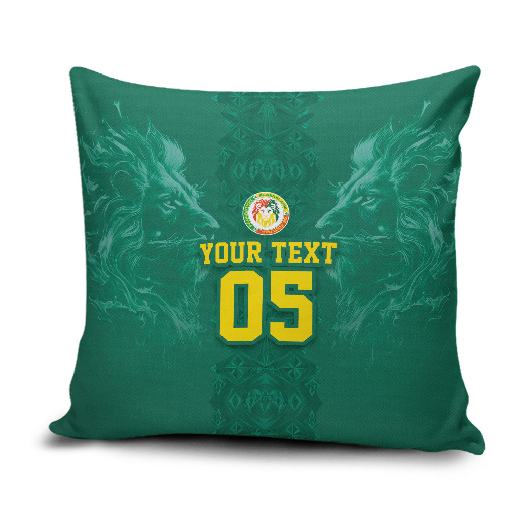 Custom Senegal Football Pillow Cover Lions Of Teranga Sporty Style