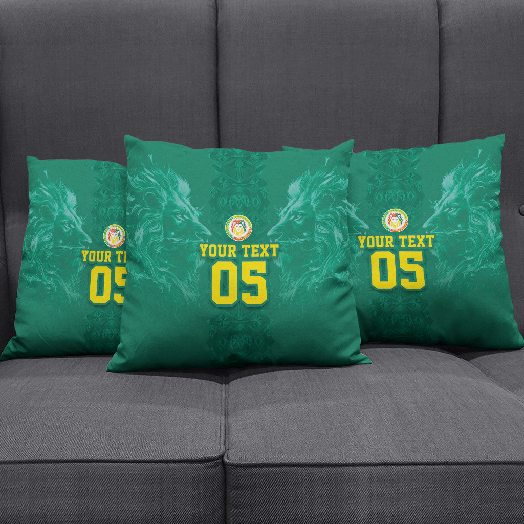 Custom Senegal Football Pillow Cover Lions Of Teranga Sporty Style