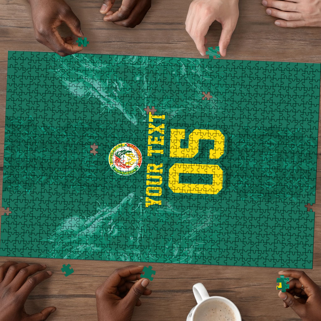Custom Senegal Football Puzzle Lions Of Teranga Sporty Style