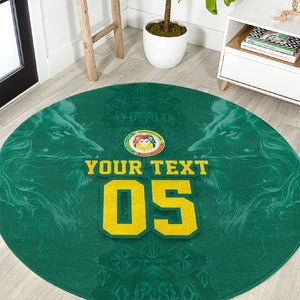 Custom Senegal Football Round Carpet Lions Of Teranga Sporty Style