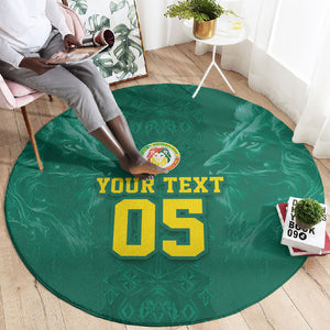 Custom Senegal Football Round Carpet Lions Of Teranga Sporty Style