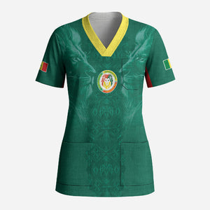 Custom Senegal Football Scrub Top Lions Of Teranga Sporty Style
