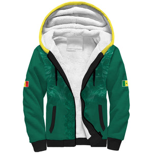 Custom Senegal Football Sherpa Hoodie Lions Of Teranga Sporty Style