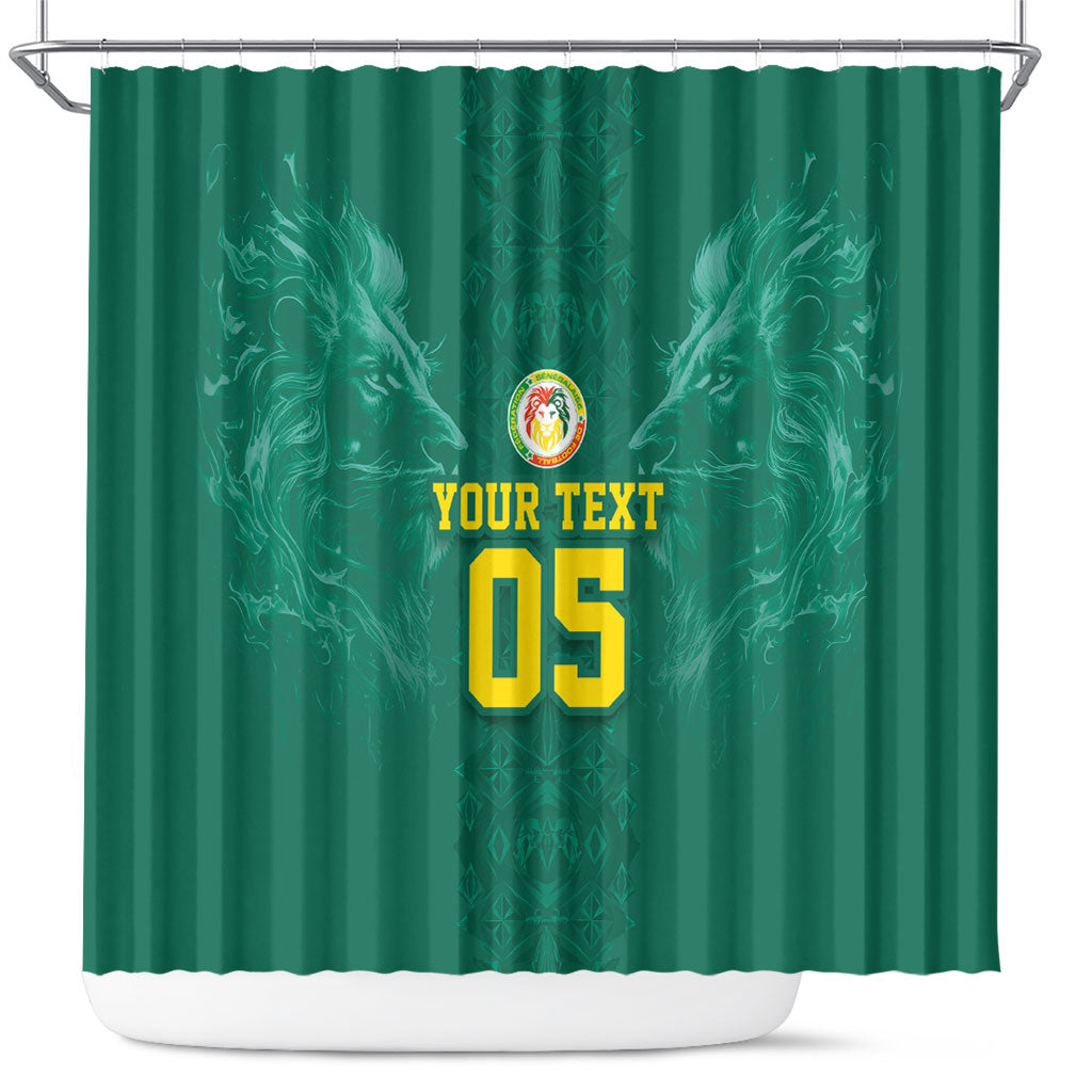 Custom Senegal Football Shower Curtain Lions Of Teranga Sporty Style
