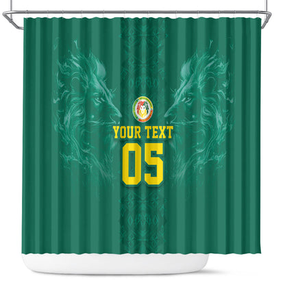 Custom Senegal Football Shower Curtain Lions Of Teranga Sporty Style