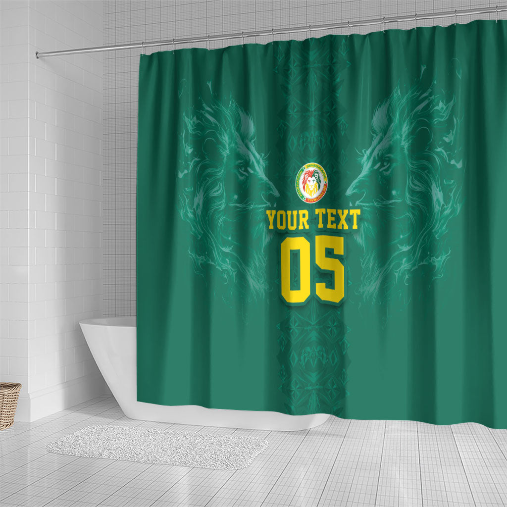 Custom Senegal Football Shower Curtain Lions Of Teranga Sporty Style