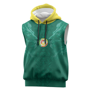 Custom Senegal Football Sleeveless Hoodie Lions Of Teranga Sporty Style