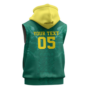 Custom Senegal Football Sleeveless Hoodie Lions Of Teranga Sporty Style