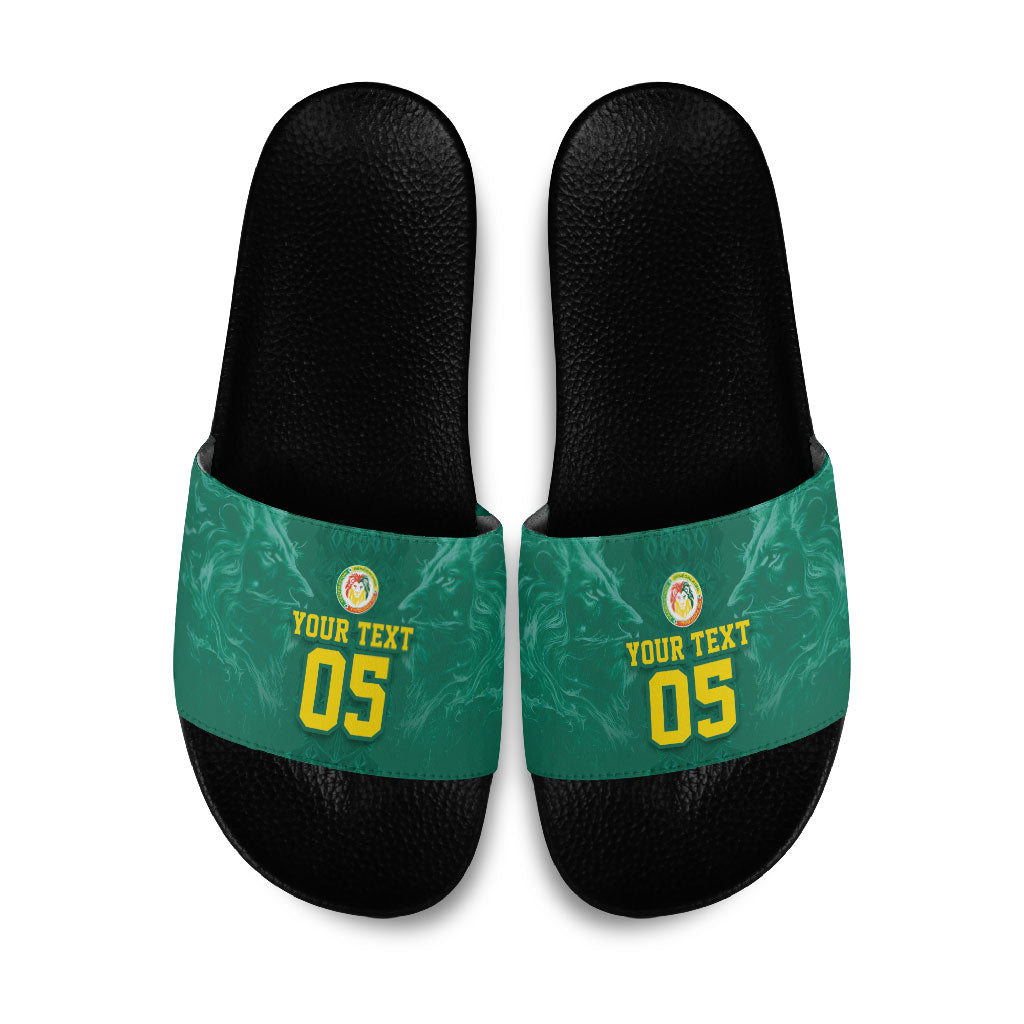Custom Senegal Football Slide Sandals Lions Of Teranga Sporty Style
