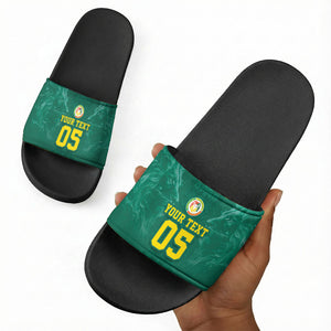 Custom Senegal Football Slide Sandals Lions Of Teranga Sporty Style
