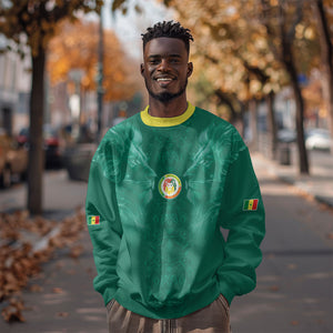 Custom Senegal Football Sweatshirt Lions Of Teranga Sporty Style