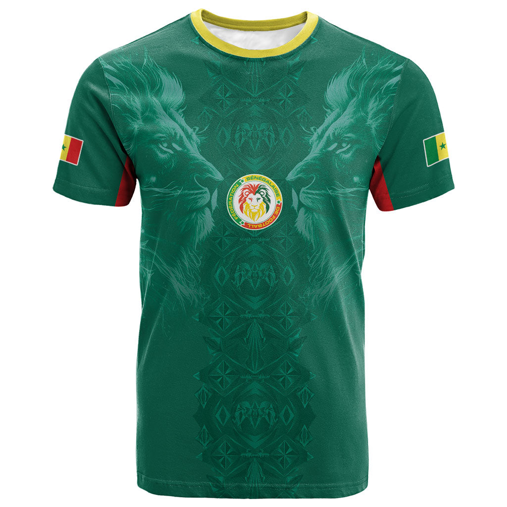 Custom Senegal Football T shirt Lions Of Teranga Sporty Style