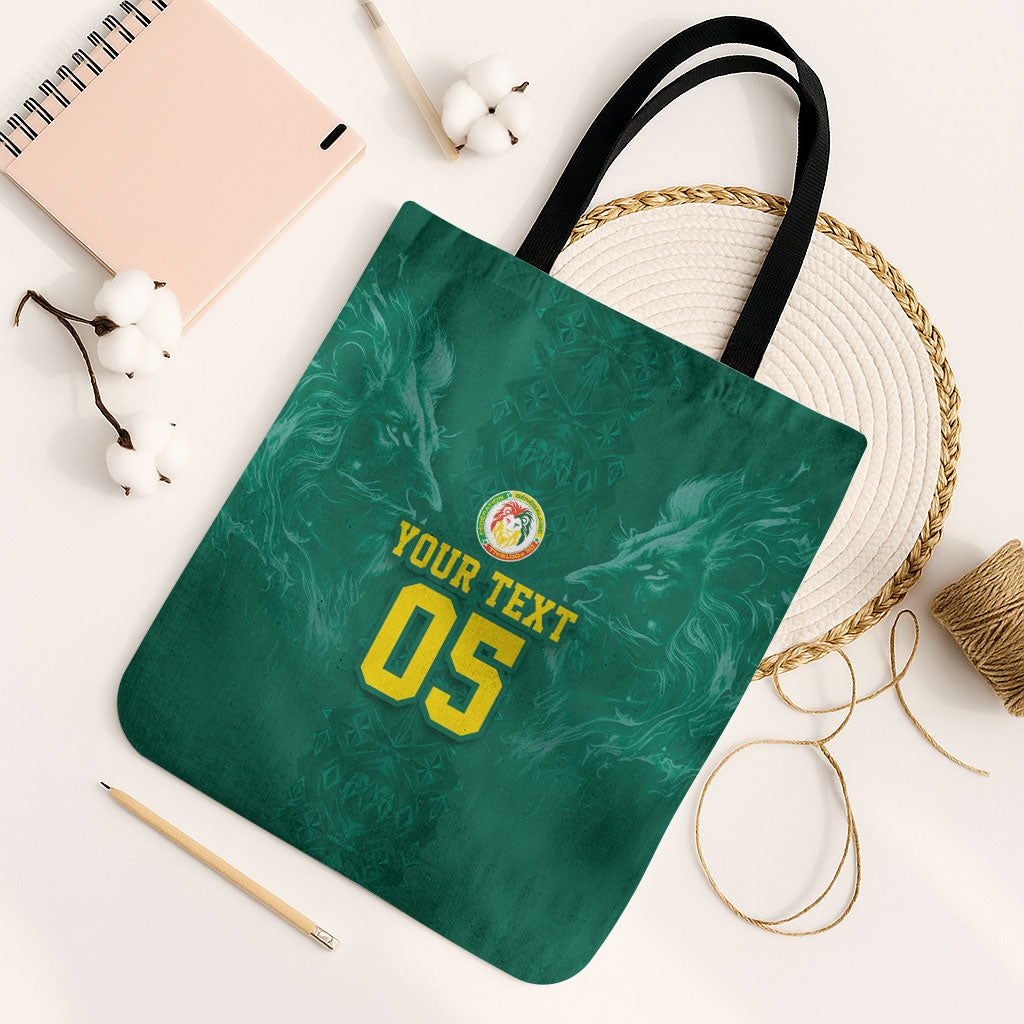 Custom Senegal Football Tote Bag Lions Of Teranga Sporty Style