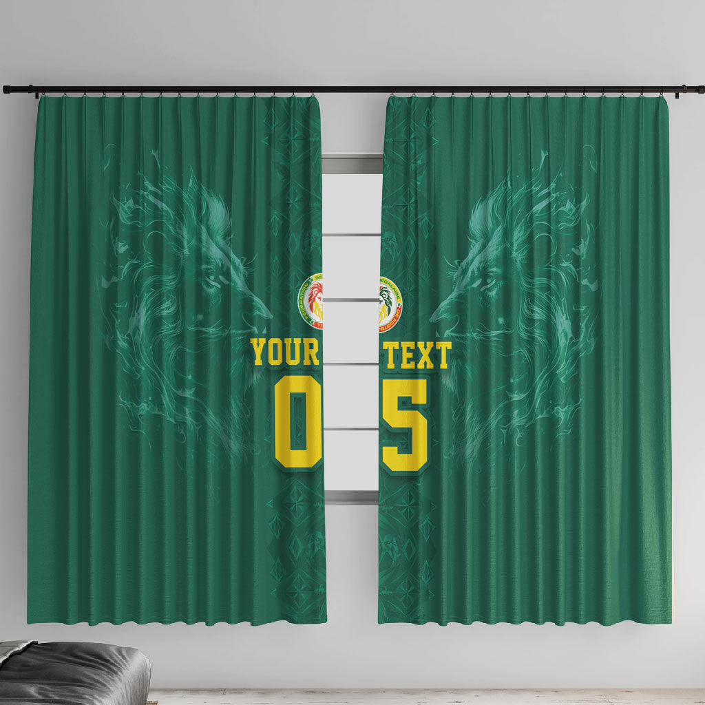 Custom Senegal Football Window Curtain Lions Of Teranga Sporty Style