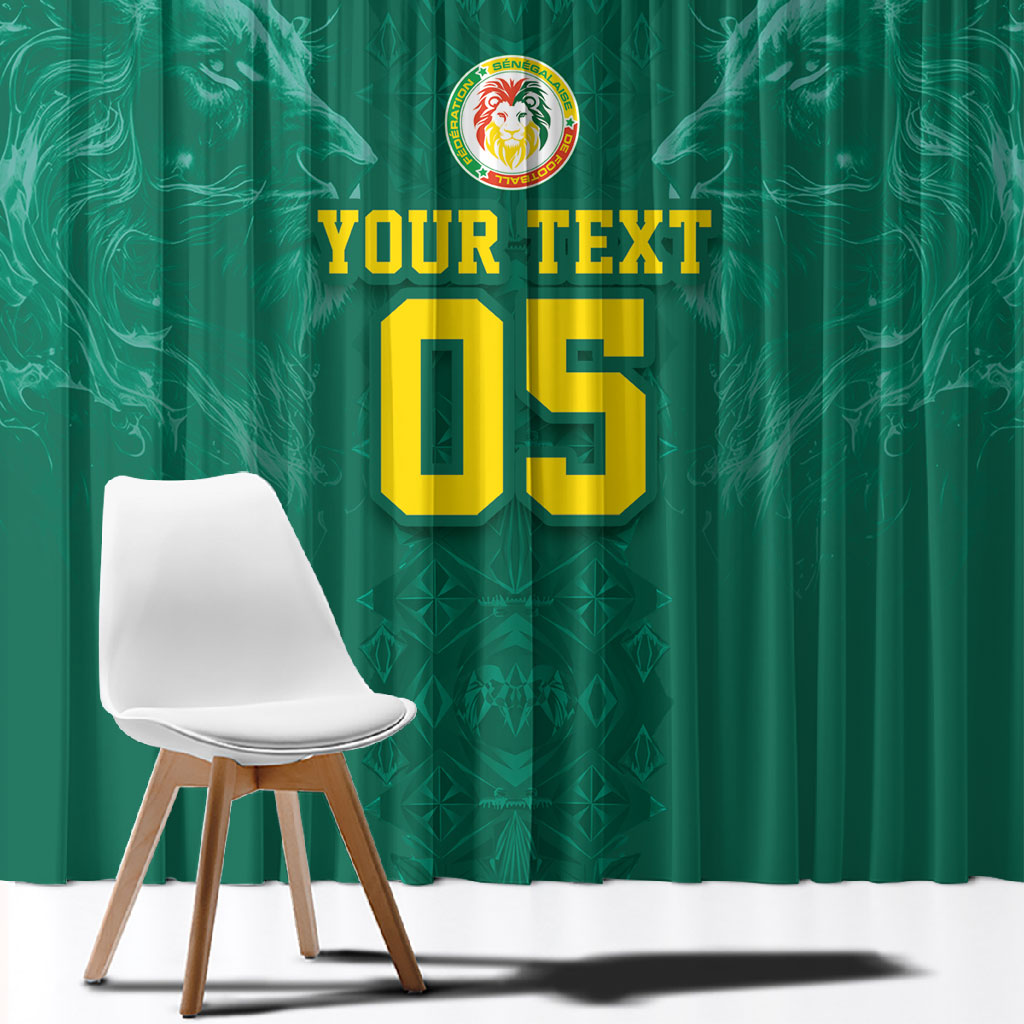 Custom Senegal Football Window Curtain Lions Of Teranga Sporty Style