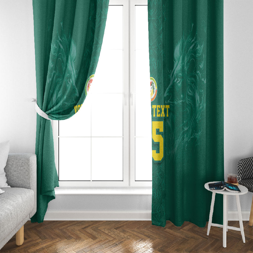 Custom Senegal Football Window Curtain Lions Of Teranga Sporty Style