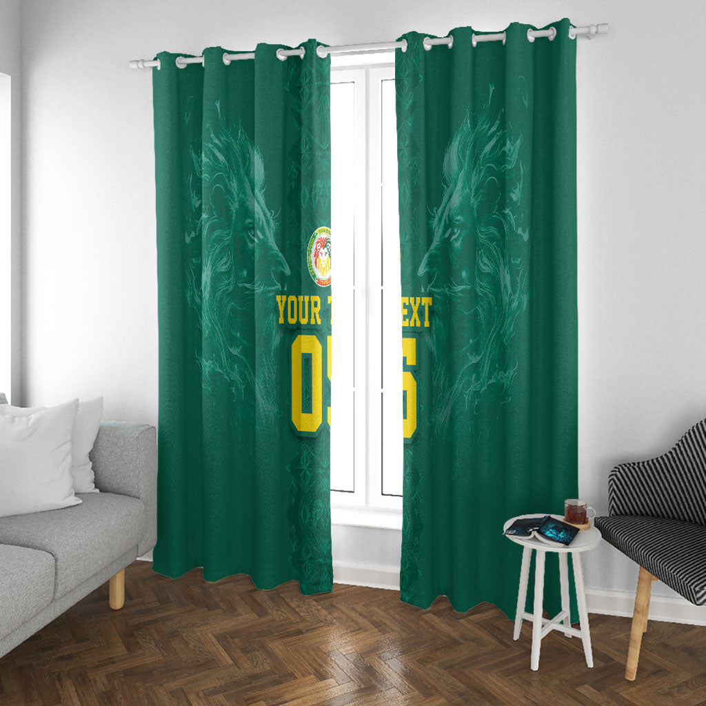Custom Senegal Football Window Curtain Lions Of Teranga Sporty Style
