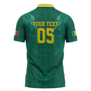 Custom Senegal Football Zipper Polo Shirt Lions Of Teranga Sporty Style