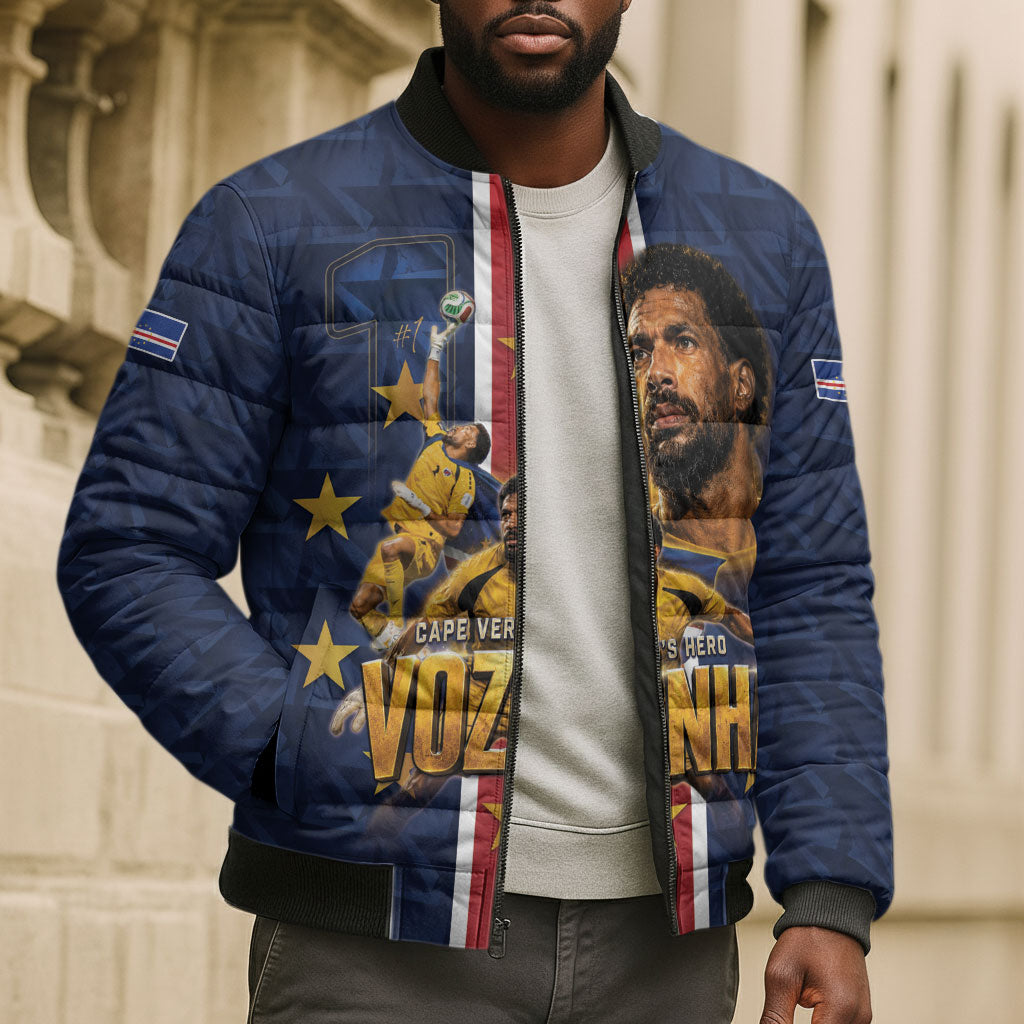 Custom Vozinha Goalkeeper Hero Cabo Verde Football 2026 Bomber Puffer Jacket