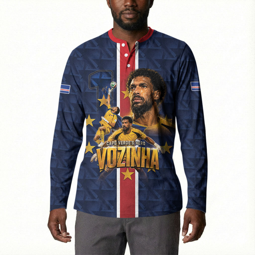 Custom Vozinha Goalkeeper Hero Cabo Verde Football 2026 Button Sweatshirt