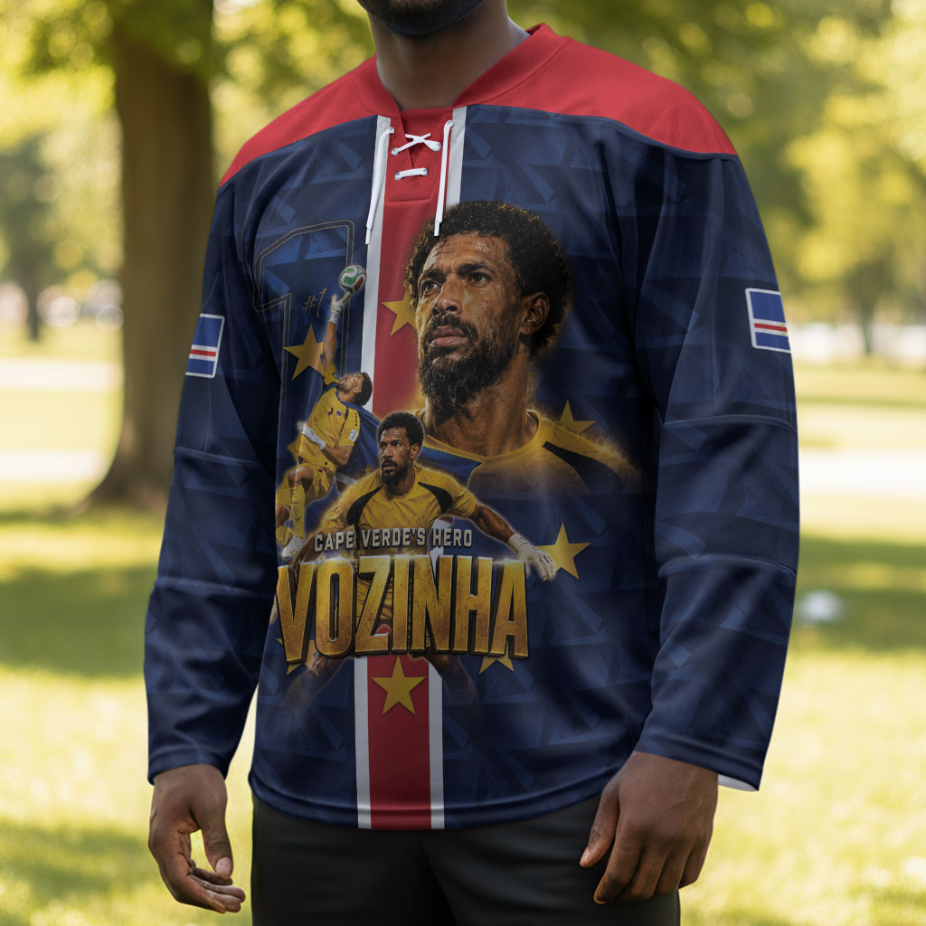 Custom Vozinha Goalkeeper Hero Cabo Verde Football 2026 Hockey Jersey
