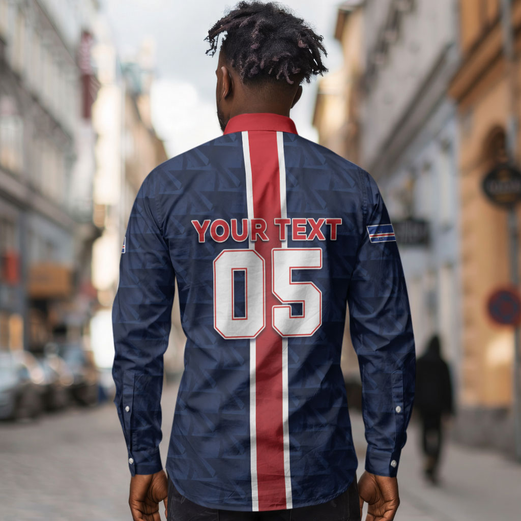 Custom Vozinha Goalkeeper Hero Cabo Verde Football 2026 Long Sleeve Button Shirt
