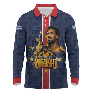 Custom Vozinha Goalkeeper Hero Cabo Verde Football 2026 Long Sleeve Polo Shirt