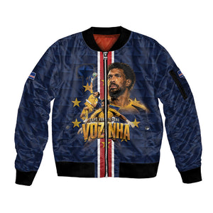Custom Vozinha Goalkeeper Hero Cabo Verde Football 2026 Sleeve Zip Bomber Jacket