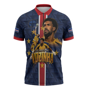 Custom Vozinha Goalkeeper Hero Cabo Verde Football 2026 Zipper Polo Shirt