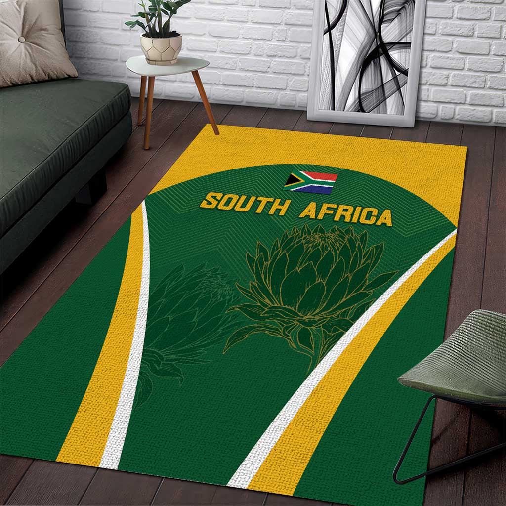 South Africa Cricket Area Rug Go Champions Protea Pattern