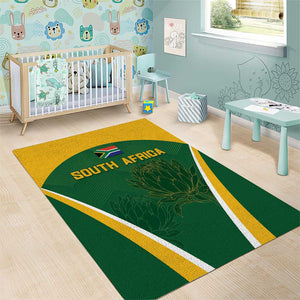 South Africa Cricket Area Rug Go Champions Protea Pattern