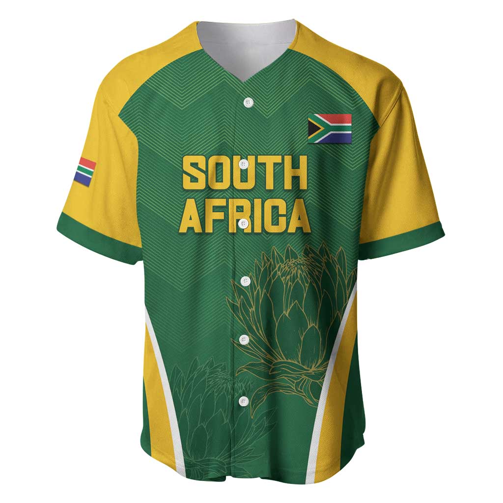 Custom South Africa Cricket Baseball Jersey Go Champions Protea Pattern