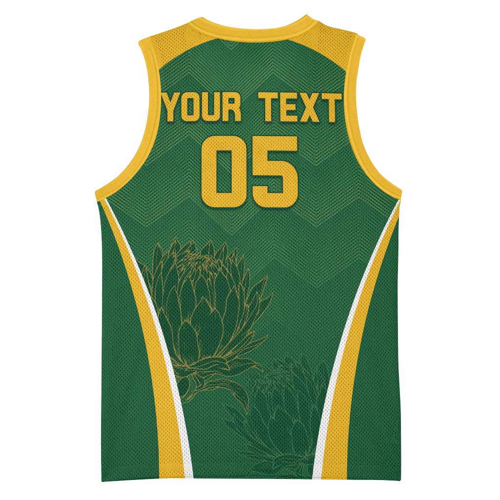 Custom South Africa Cricket Basketball Jersey Go Champions Protea Pattern LT05