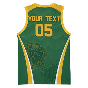 Custom South Africa Cricket Basketball Jersey Go Champions Protea Pattern LT05