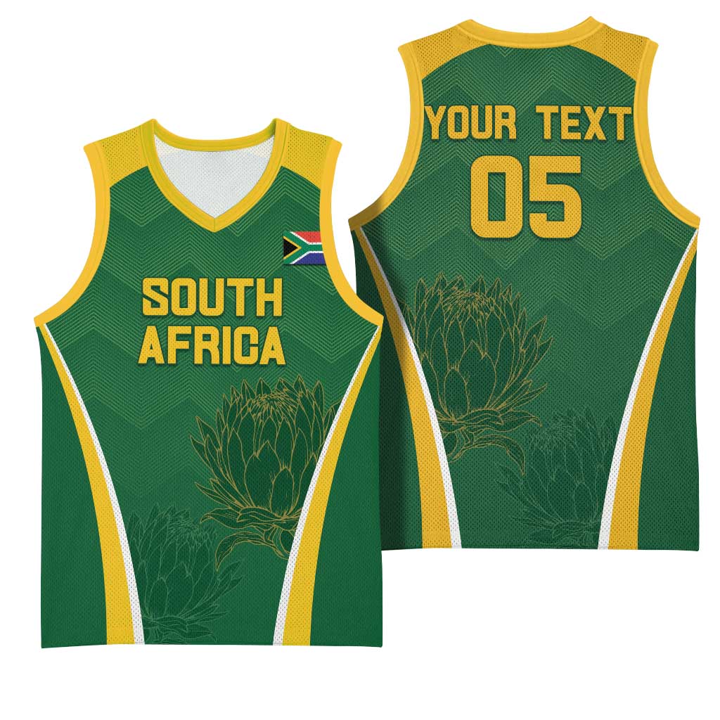 Custom South Africa Cricket Basketball Jersey Go Champions Protea Pattern LT05