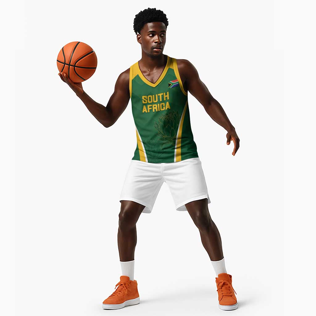Custom South Africa Cricket Basketball Jersey Go Champions Protea Pattern LT05