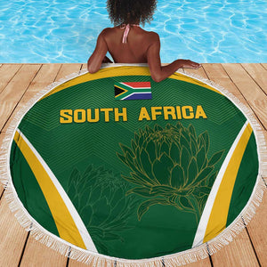 South Africa Cricket Beach Blanket Go Champions Protea Pattern