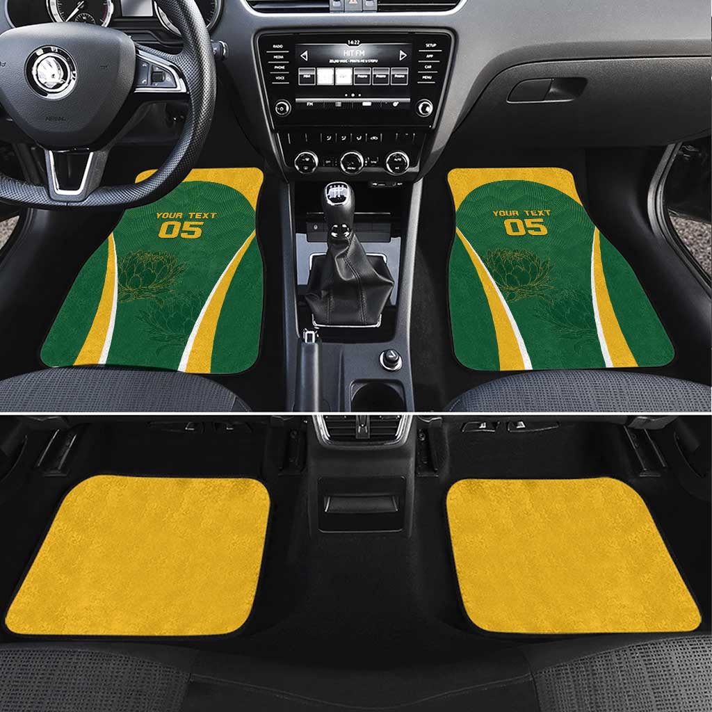 South Africa Cricket Car Mats Go Champions Protea Pattern