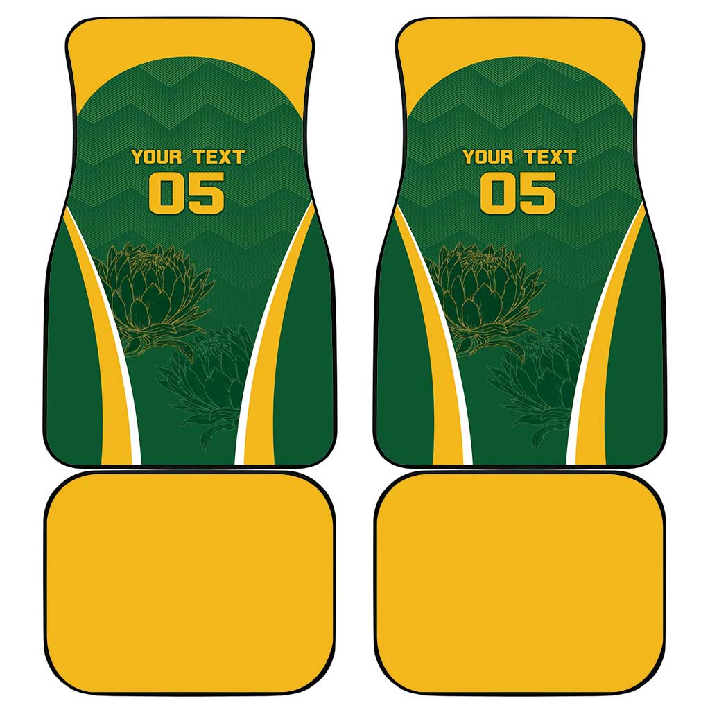 South Africa Cricket Car Mats Go Champions Protea Pattern