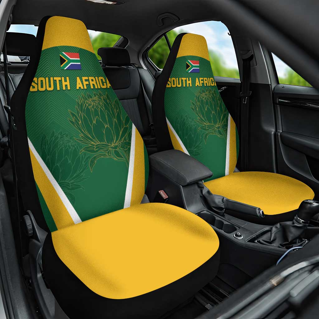 South Africa Cricket Car Seat Cover Go Champions Protea Pattern