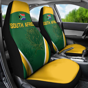 South Africa Cricket Car Seat Cover Go Champions Protea Pattern