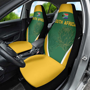 South Africa Cricket Car Seat Cover Go Champions Protea Pattern