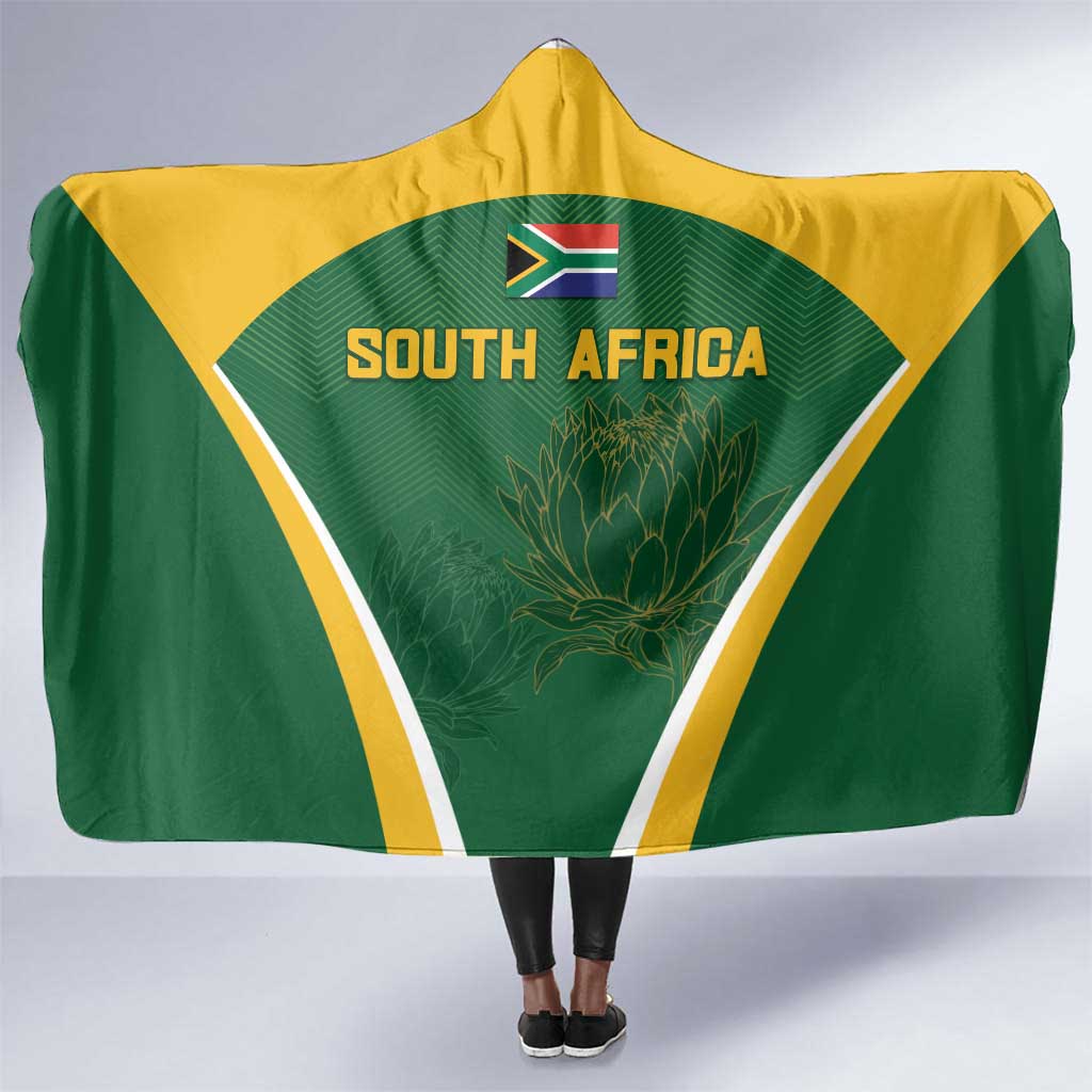 South Africa Cricket Hooded Blanket Go Champions Protea Pattern