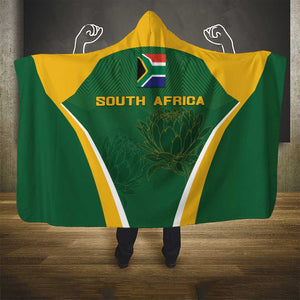 South Africa Cricket Hooded Blanket Go Champions Protea Pattern