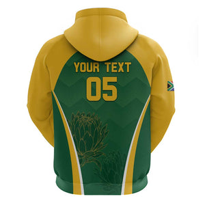 Custom South Africa Cricket Hoodie Go Champions Protea Pattern