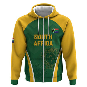 Custom South Africa Cricket Hoodie Go Champions Protea Pattern