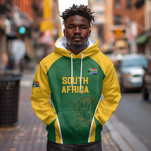 Custom South Africa Cricket Hoodie Go Champions Protea Pattern