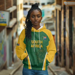 Custom South Africa Cricket Hoodie Go Champions Protea Pattern