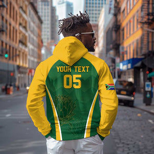 Custom South Africa Cricket Hoodie Go Champions Protea Pattern